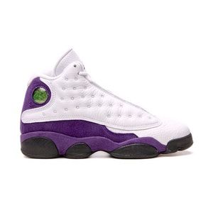 Jordan 13 Sneakers, size 6y, purple and white